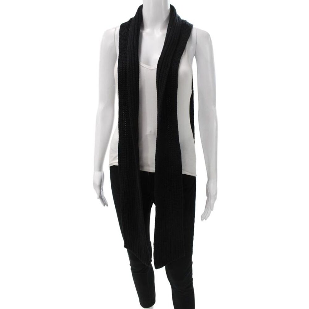 Simonett Womens Wrap Neck Scarf Black Cotton Blend Size Small
